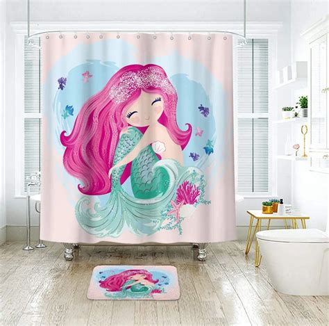 mermaid shower curtain set|mermaid shower curtains for sale.